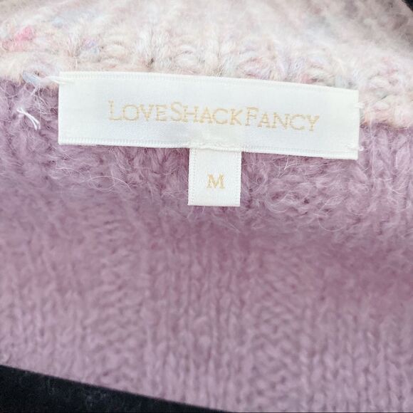 LoveShackFancy Jonae Cropped Mock Zip Up Sweater - Muscat Grape - Picture 12 of 12